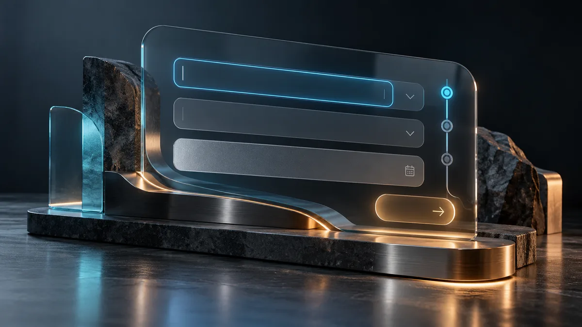 Spacious form controls connected by a clearly illuminated keyboard focus path